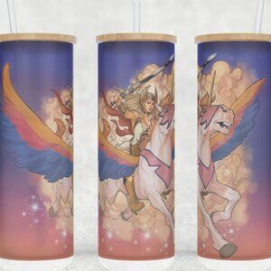 Frosted Glass She-Ra Princess of Power 80s on Swift Wind Cup Mug Tumbler